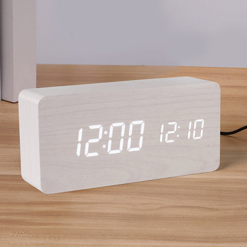PVC Wooden Clock Multi-Function Alarm Clock LED Clock